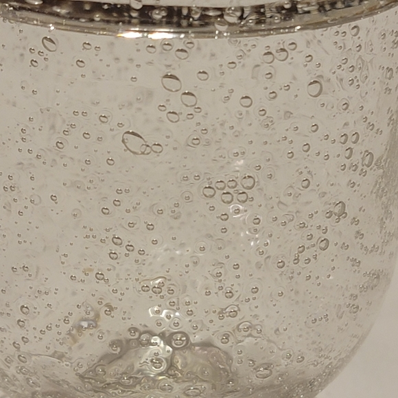 Mexican Handcrafted Vintage Hand Blown Clear Bubble Glass Wine Glass Tequila - Picture 2 of 8